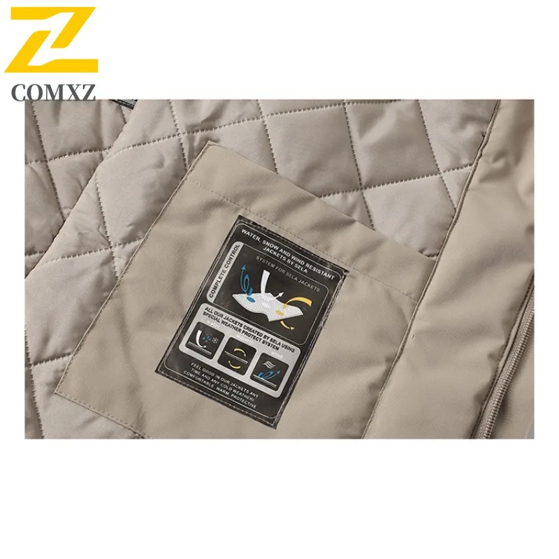 COMXZ 2025 Winter Graphene Couples Jacket Detachable Hood Waterproof Windproof Hiking Coat Outdoor Sports Casual Simple Fashion
