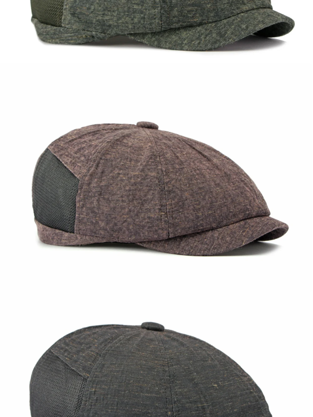 HT5110 Baskenmützen Neue Frühjahr-Sommer-Kappe für Herren und Damen Künstler-Achteck-Baskenmütze Verstellbare Mesh-Ivy-Flatcap Atmungsaktive Leinen-Baskenmütze – Detail 10