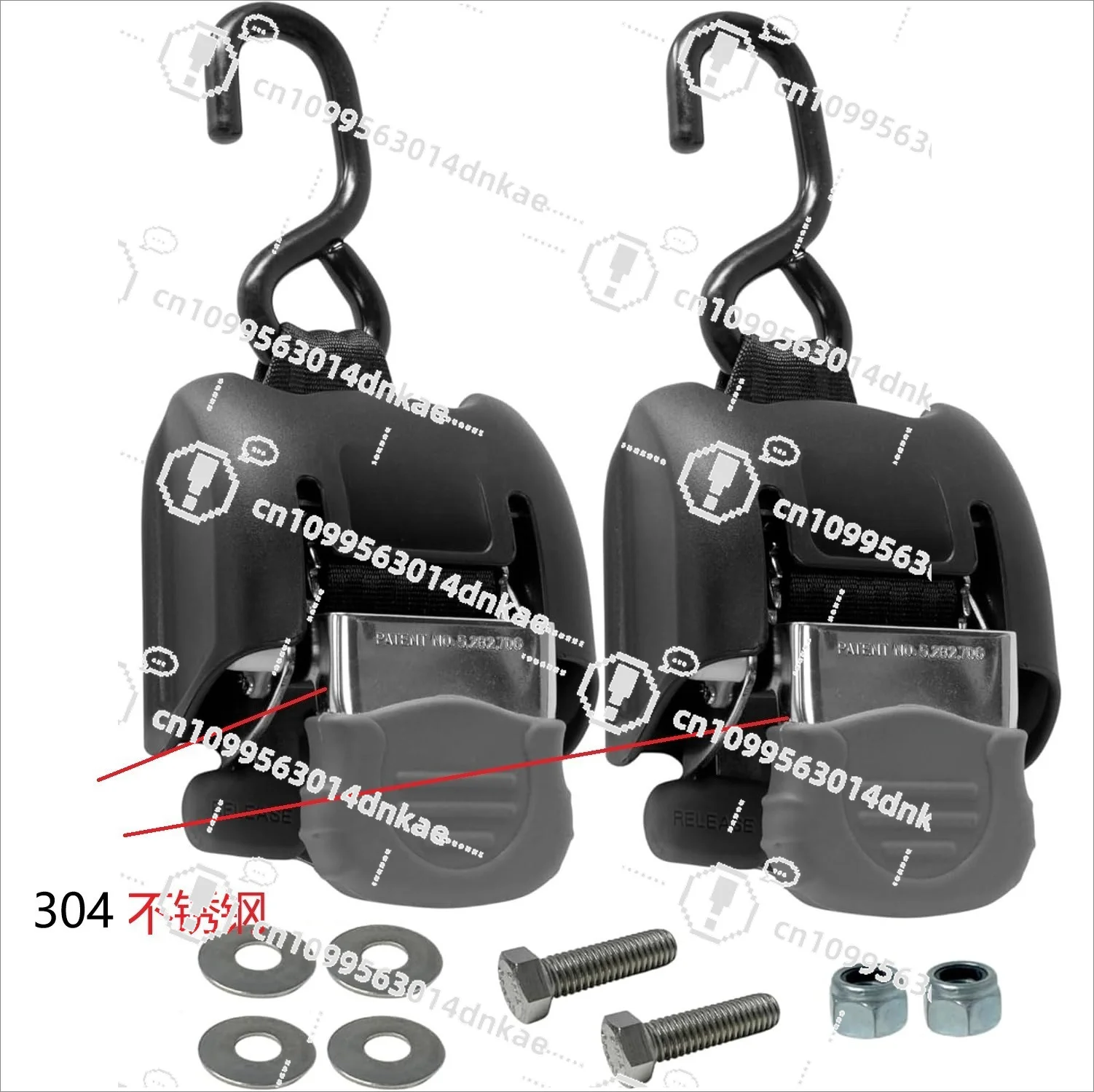 Plus, High Strength Boat Trailer Strap, Retractable Ratchet Strap, 500 Lbs