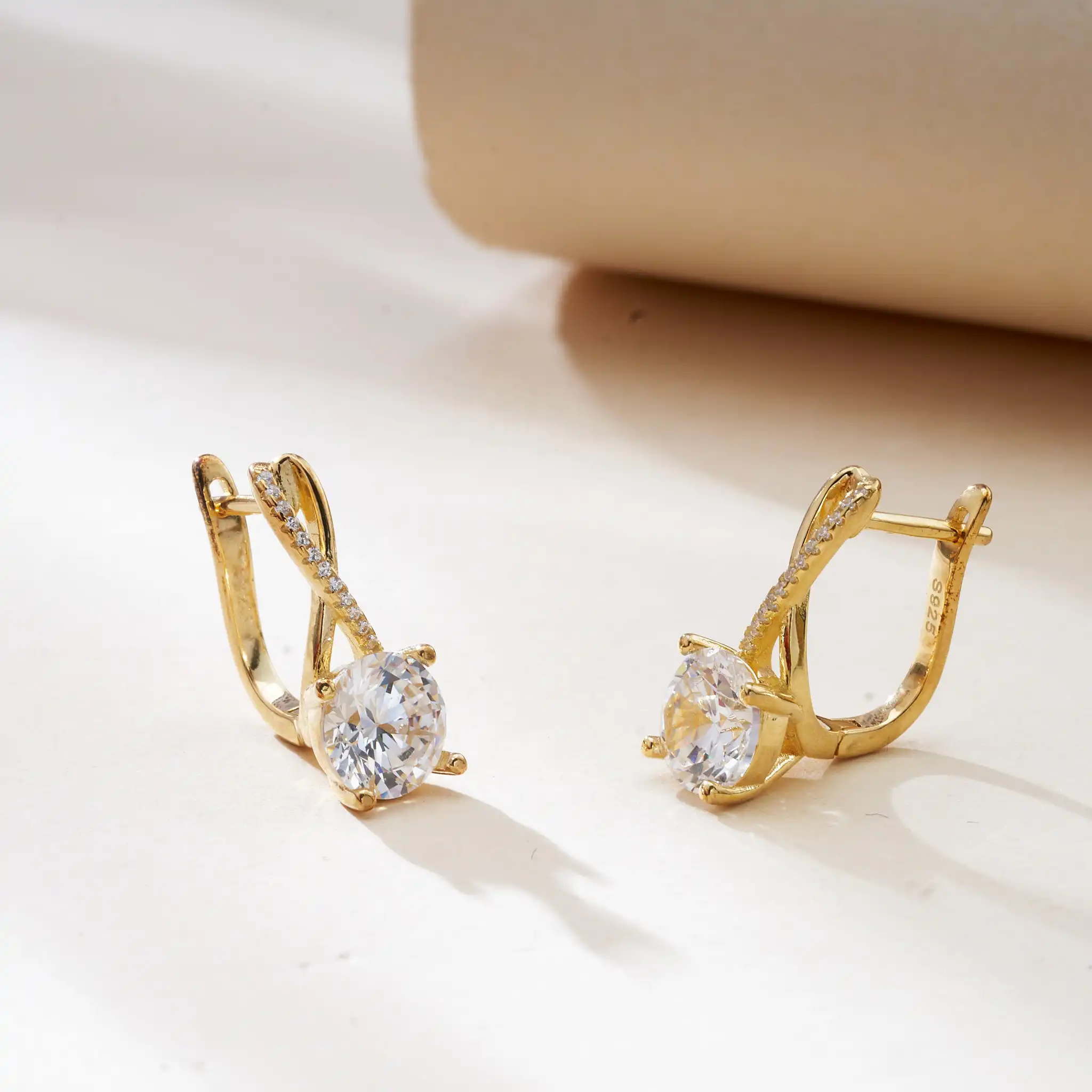 2ct 8 مللي متر أربعة مخلب مويسانيتي مستدير 925 فضة إسقاط أقراط للنساء أنيقة الزفاف غرامة مجوهرات للمواعدة هدية