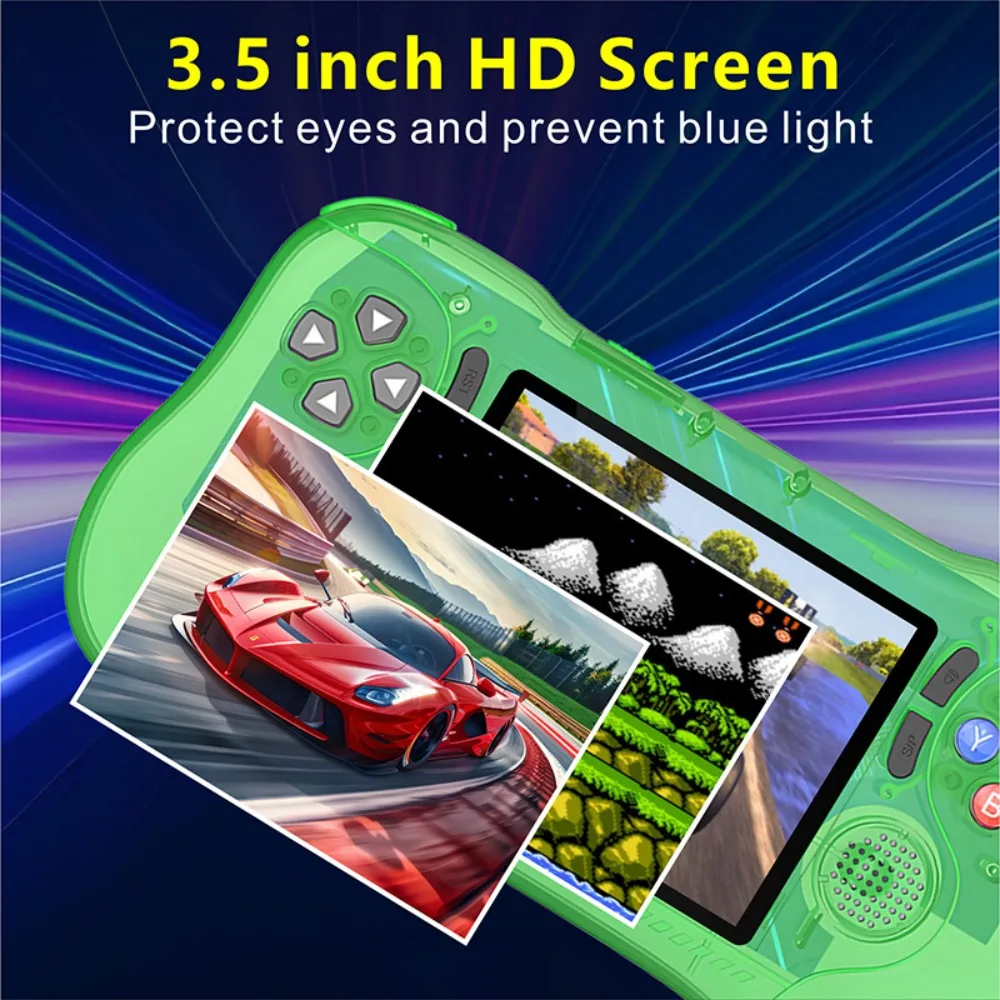 800개의 클래식 게임이 내장된 레트로 휴대용 휴대용 게임 콘솔, 3.5인치 LCD 화면, 2인용 게임패드, 어린이 및 성인용