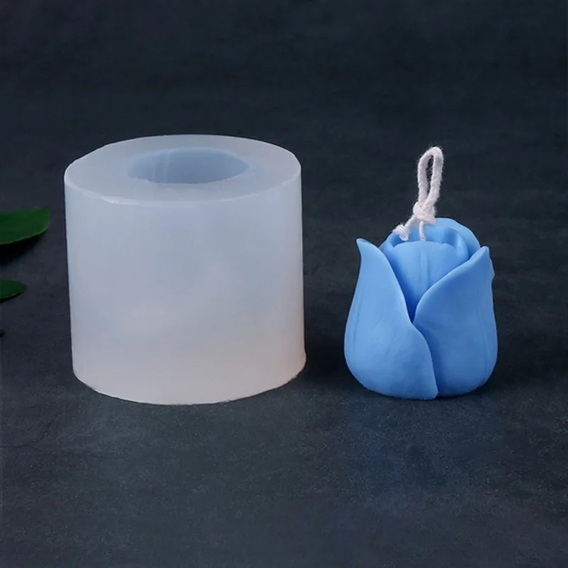 3D Tulip Candle Mold Handmade DIY Flower Soap Silicone  Chocolate Cake     Forms  Making Supplies