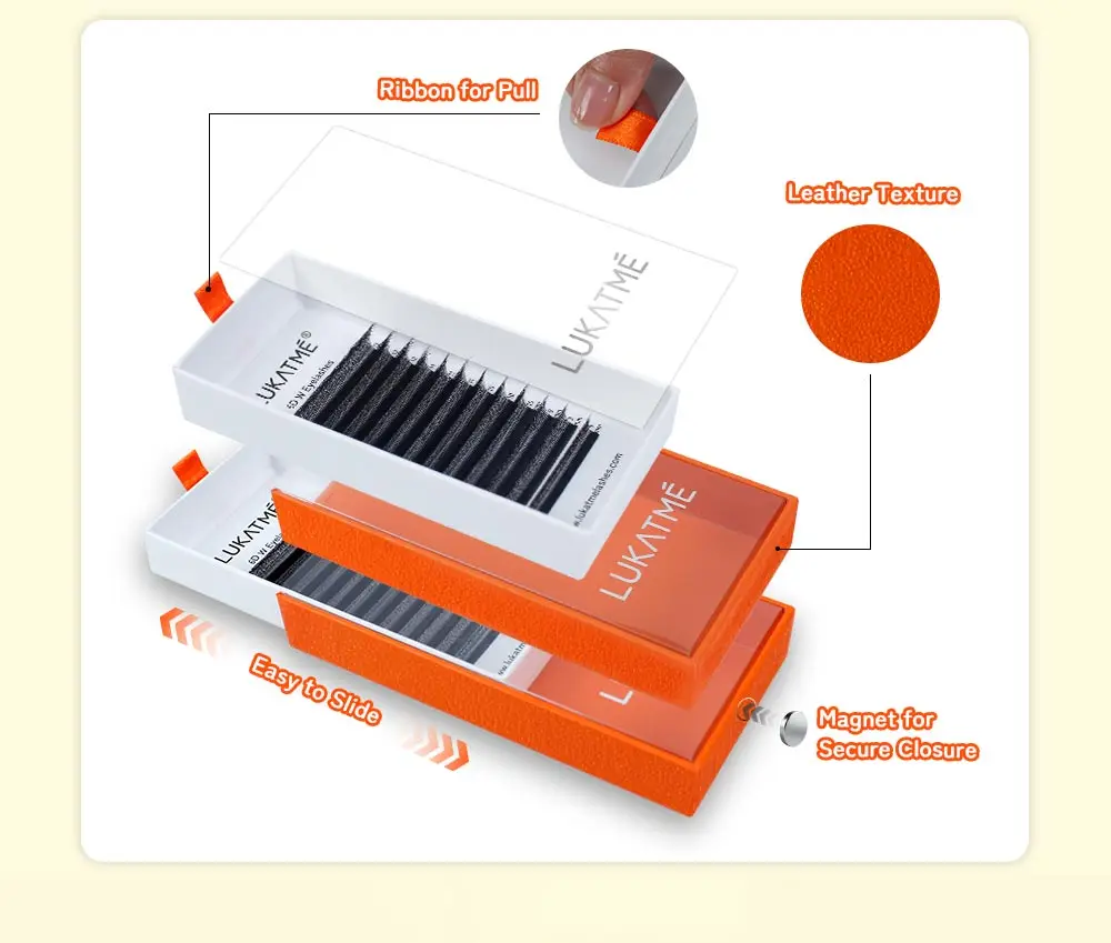 LUKATME 2 Stück Gemischte Stile YY W Wimpern + Pinzette, 4D-7D Braune Volumenfächer D/M Curl 7-15mm Großhandel Wimpernverlängerungs-Set – Detail 12