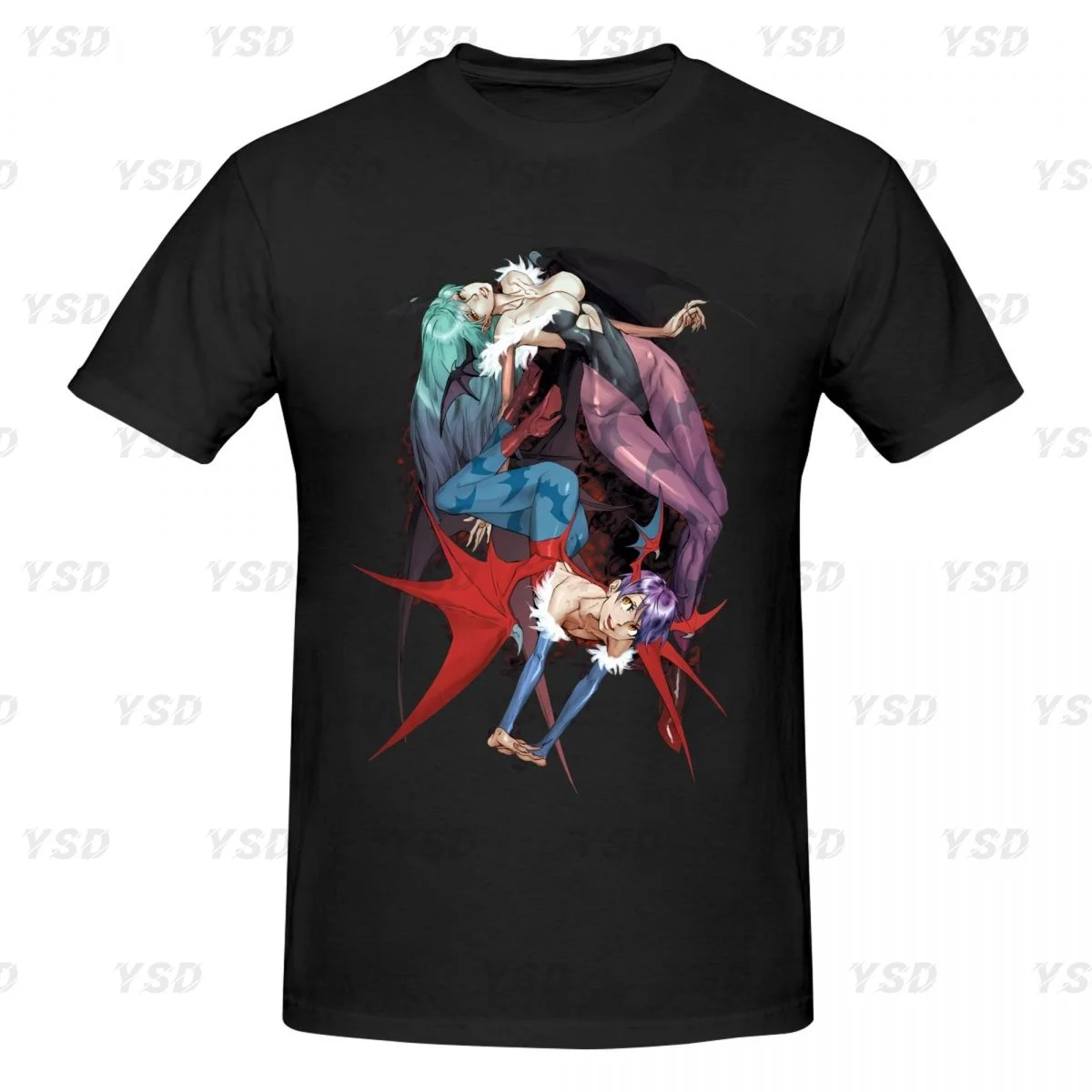 Morrigan Aensland Darkstalkers Men's tight fitting sports Cotton T-shirt,Quick-Drying,Oversized Tee shirt