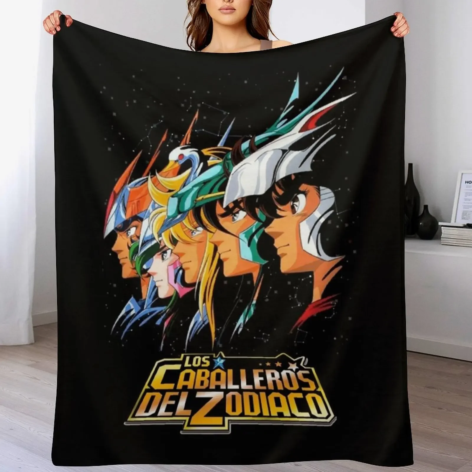 

LOS CABALLEROS DEL ZODIACOPoster Throw Blanket Durable Warm Blanket for Daily Home Use