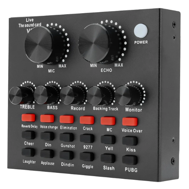 V8 Sound Card Voice Change Live Streaming Singing Karaoke Headset Live External Sound Card Record For Mobile Home KTV