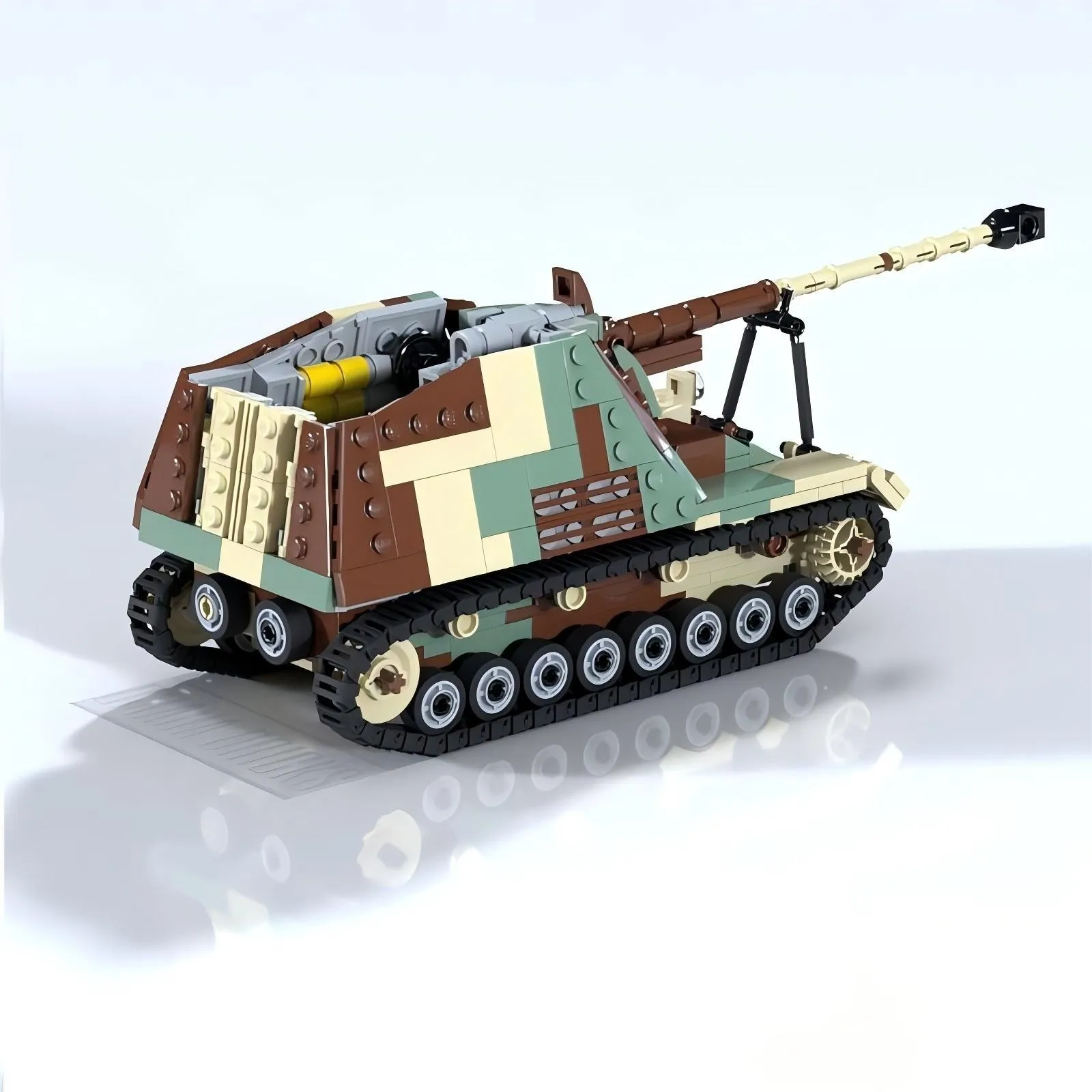 Idea Militärisches Artillerie-Panzerfahrzeug Bausteine MOC Deutscher Rhino Panzer Modell Kinder Montage Spielzeug Jungen Geburtstagsgeschenk – Detail 2