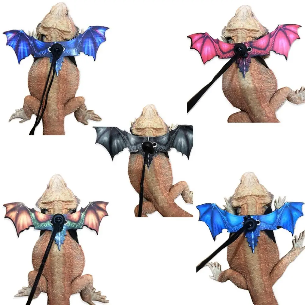 

Funny Anti-Bite Lizard Adjustable Wings PU Colorful Lizard Harness Wings Flexible Lizard Chest Strap Cosplay Party