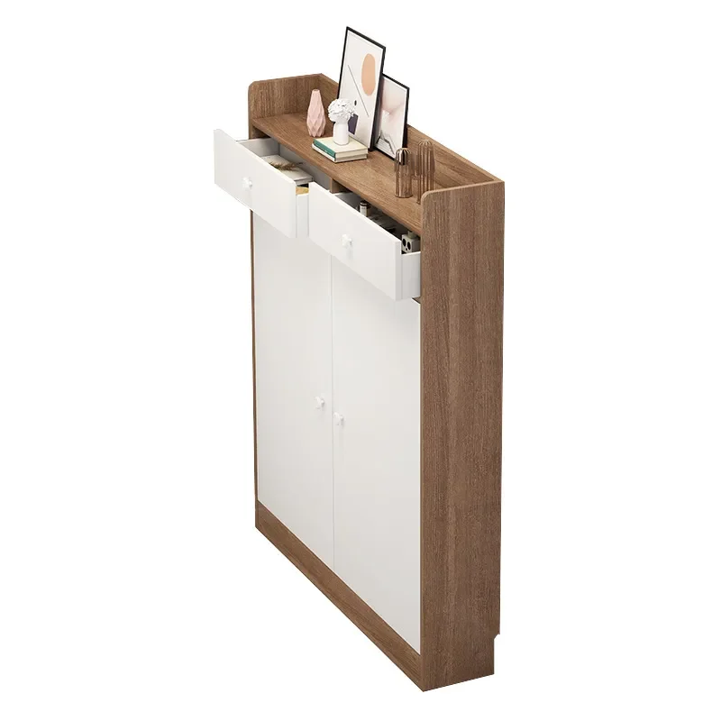 Slim Entryway Shoe Cabinet Modern Porch Storage Rack Compact Household Organizer for Hallway Space Saving Furniture