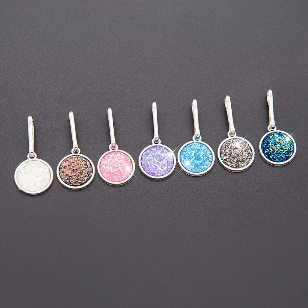 Zipper Pulls Charms Bling Iridescent Druzy Pendant for Bag Backpacks Jacket