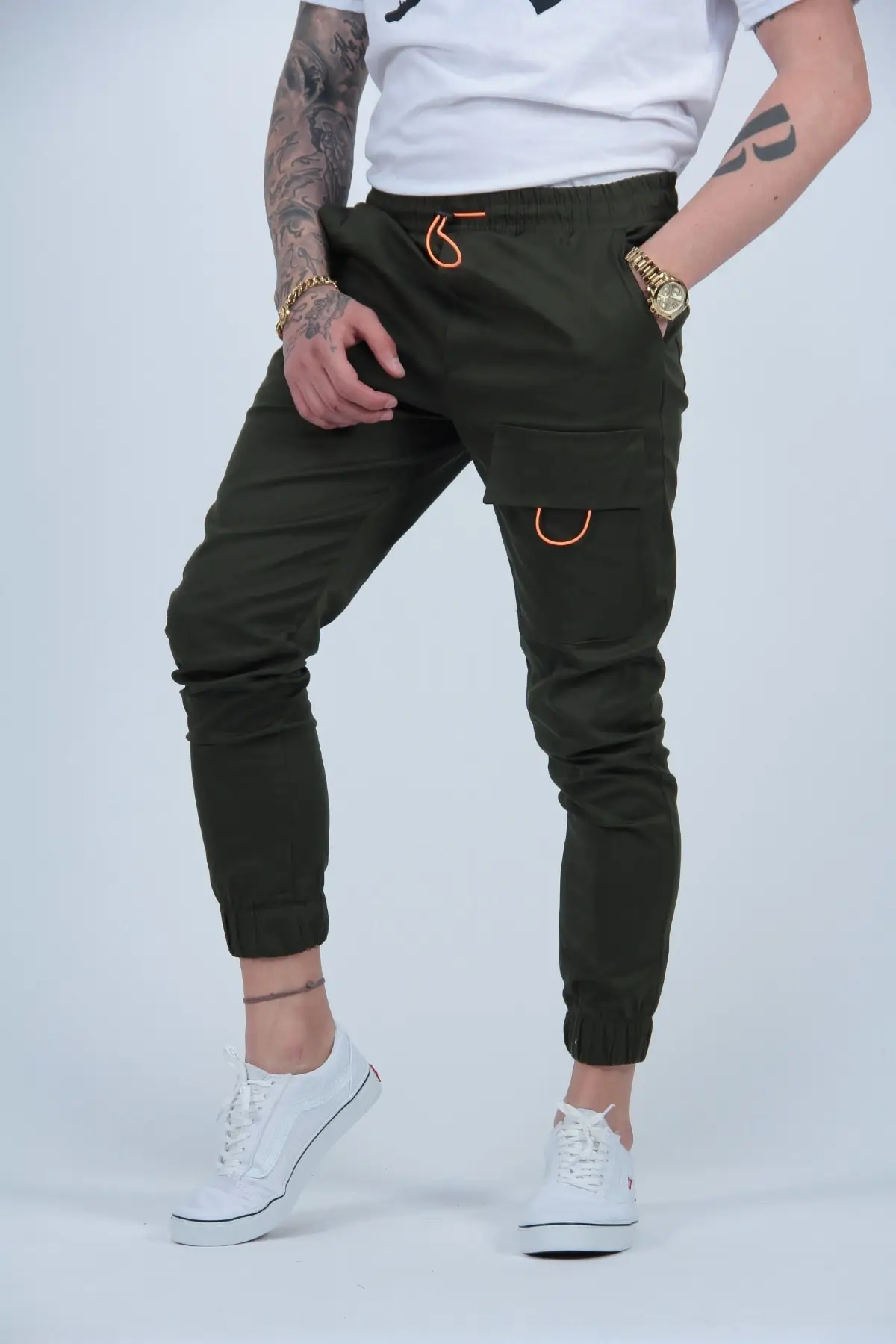 Men\'s Side Pockets Cargo Harem Pants 2021 Ribbons Black Hip Hop Casual Male Joggers Trousers Fashion Casual Streetwear Pants