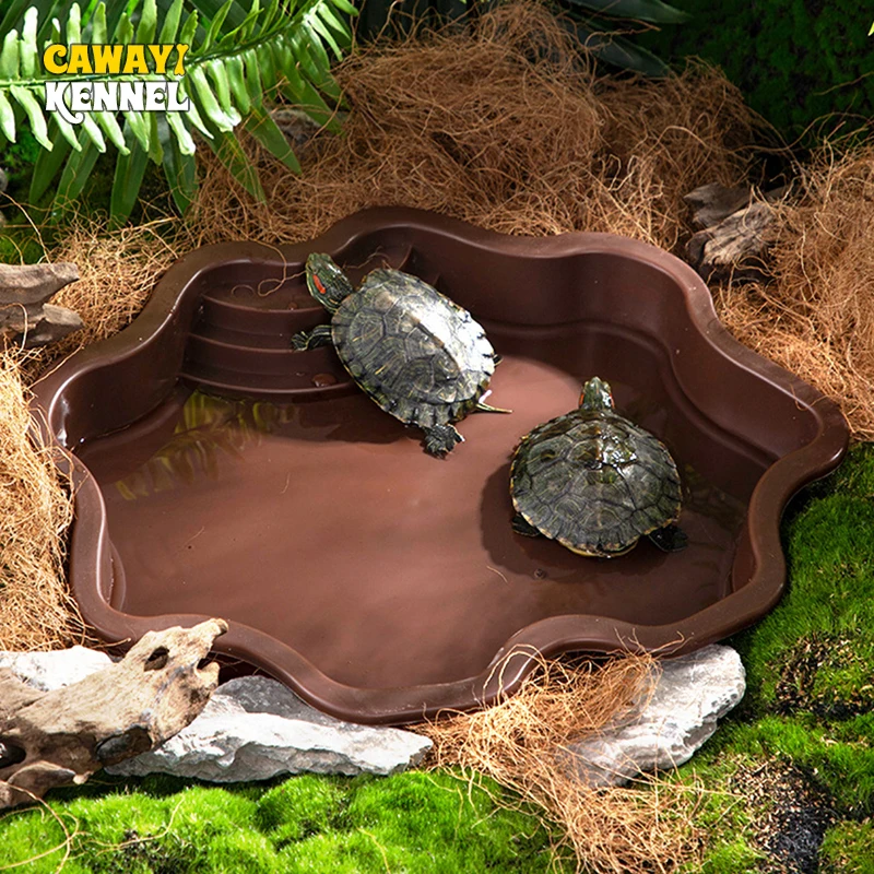 Semi-aquatic Turtle Water Basin Climbing Pet Soaking Tub Moisturising Turtle Decorative Supplies Aquascape Ornaments