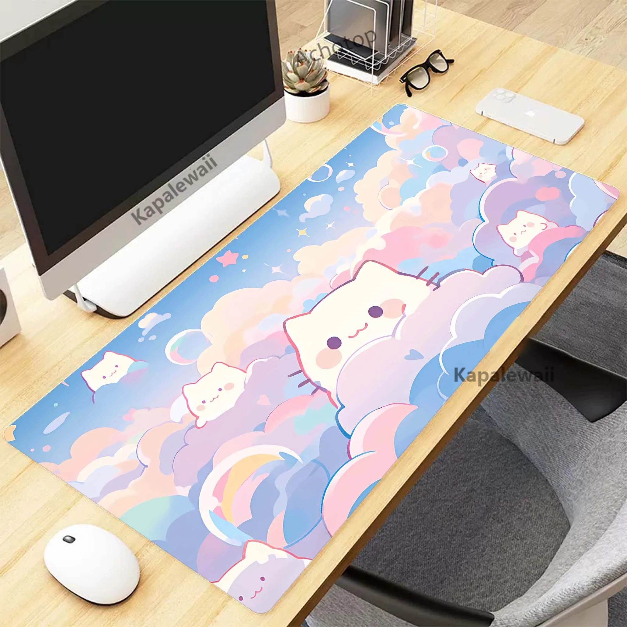 

Cute Kawaii Cat Bright Color Gaming Mousepad Gamer Mousemat Mouse Mat Desk Pad XXL Mouse Pad Keyboard Mat Pc Tapis de Souris