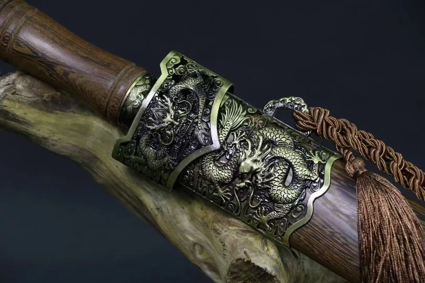 Chinese dragon sword cosplay manganese steel blade katana ninja knight martial arts gift sports performance decoration not sharp
