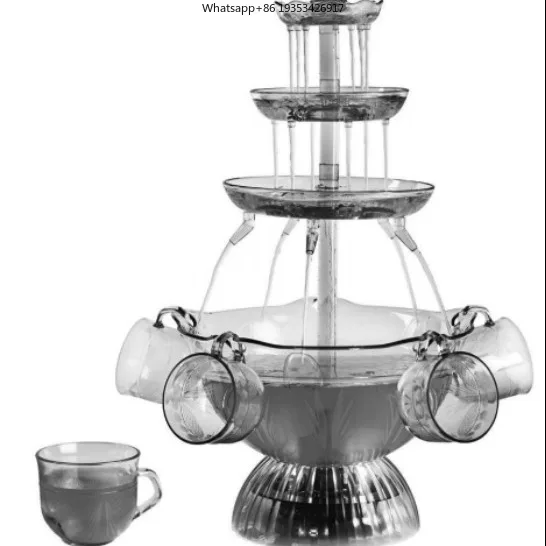 5 glasses of red wine fountain, applicable, can be used for cocktail parties, English insert, American insert, European insert