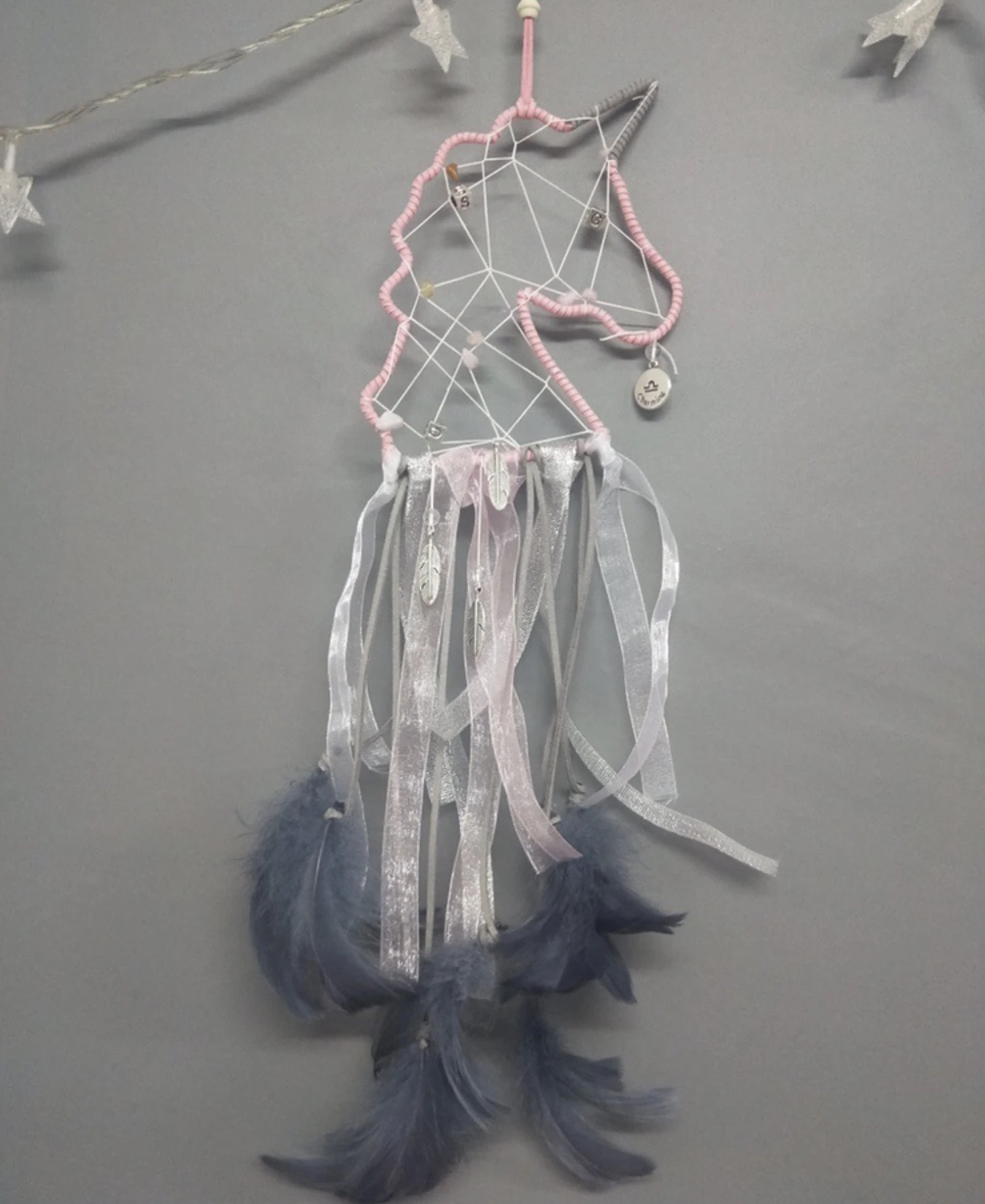 REGELIN jednorożec księżyc shapeMetal Craft obręcze metalowe łapacz snów Dreamcatcher pierścień makrama DIY dzwonek wietrzny dekoracje wiszące akcesoria — zdjęcie 6
