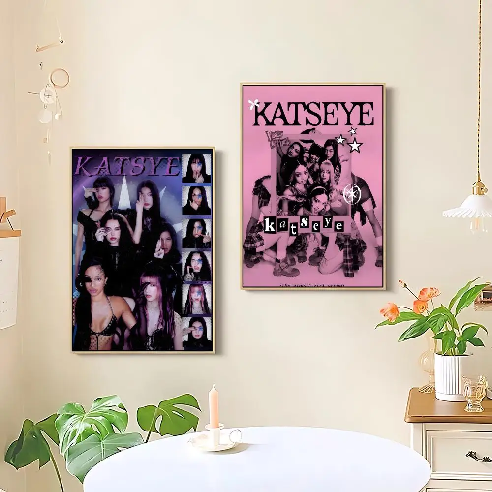 k-Katseye Kpop Poster HD art sticky wall waterproof home living room bedroom bar aesthetic decoration