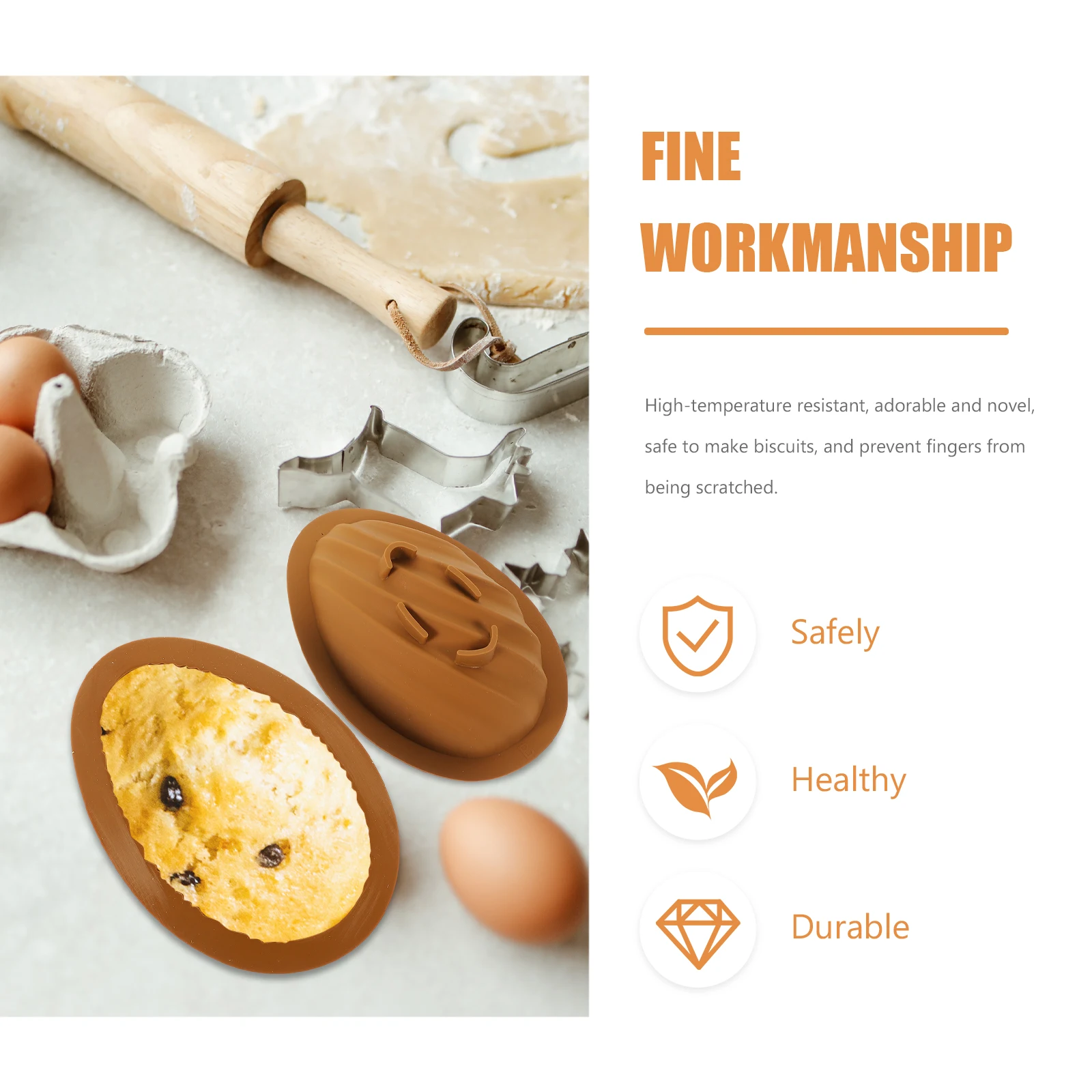 

Silicone Egg Mold Chocolate Cake Molds Baking Cookie Easter Shape High Temp Resistant Storage Suitable Adults Children