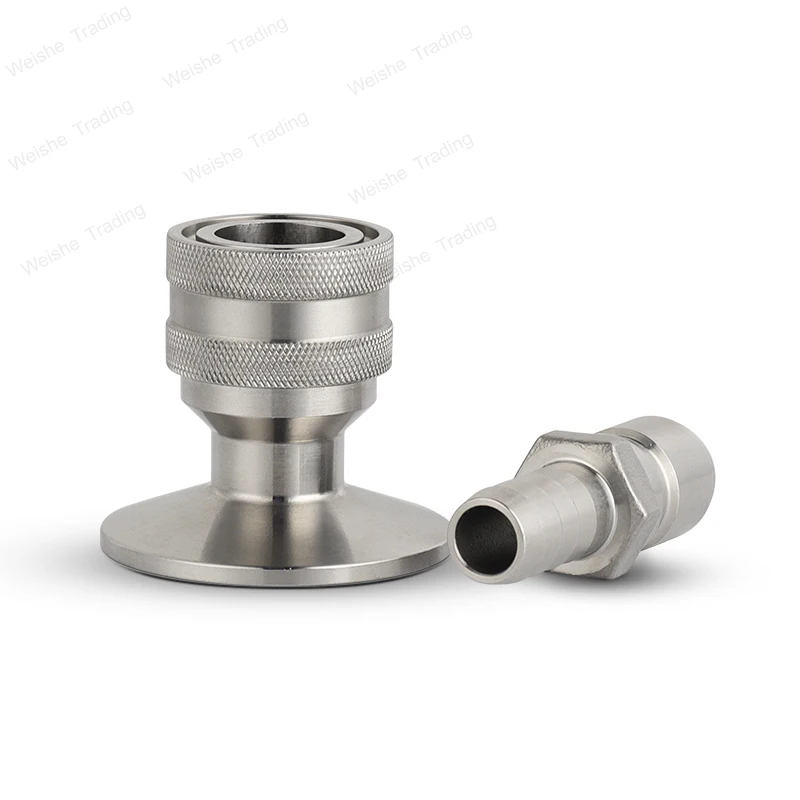 

1.5'' Tri Clamp Quick Disconnect Ball Lock Set, Homebrew Tri Clover Connector Kit 304 Sanitary Brewer Fitting for Beer Corny Keg