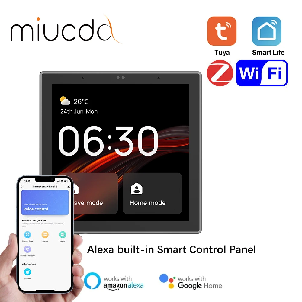 MIUCDA Zigbee/WIFI Tuya Gateway pannello di gestione della casa intelligente schermo ad alta definizione 4K Hub Gateway Zigbee integrato/Alexa