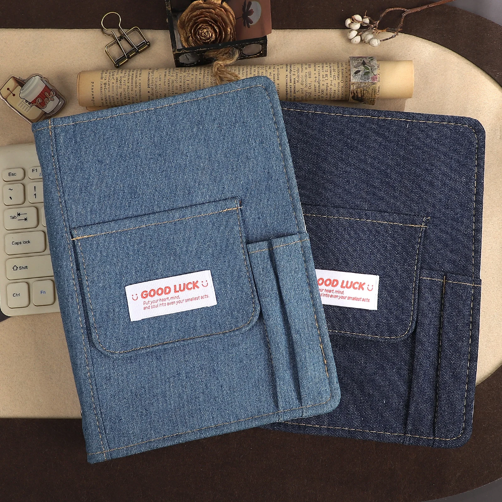 

Винтажный синий ковбойский блокнот с отрывными листами, креативный DIY журнальный материал, коллаж, студенческие принадлежности, канцелярские принадлежности