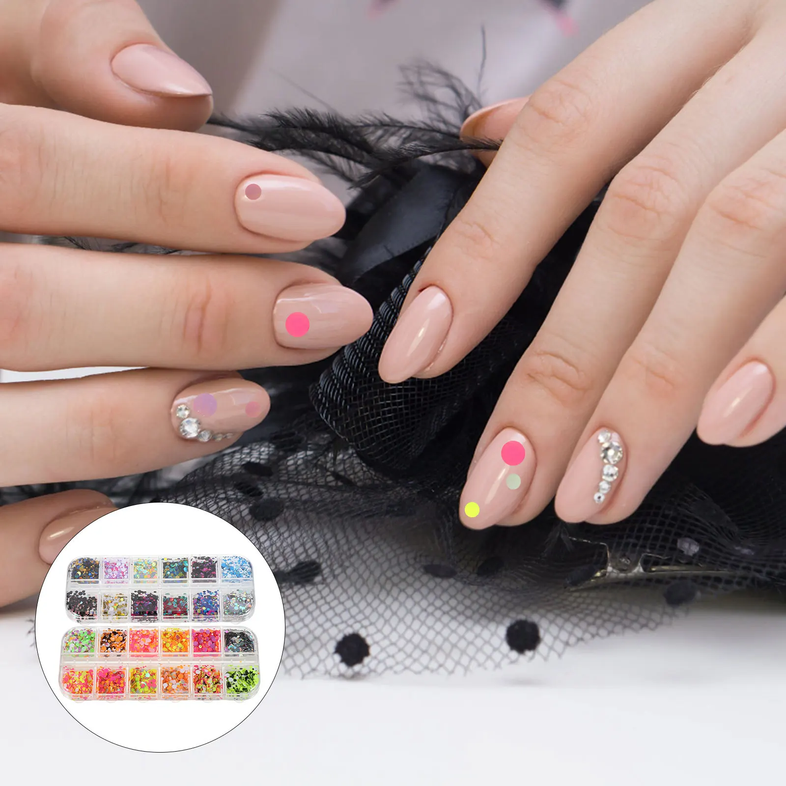 

2 Boxes Creative Nail Art Sequins Metal Glitter Ultra-Thin DIY Nail Decoration Manicure Supplies Decoration for Nails