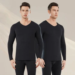 Winter Men Thermal Underwear Set Wool Silk Patch Thickened Men's Thermal Suit Warm Lingerie 2 Pieces Set Thermo Clothing Pajamas