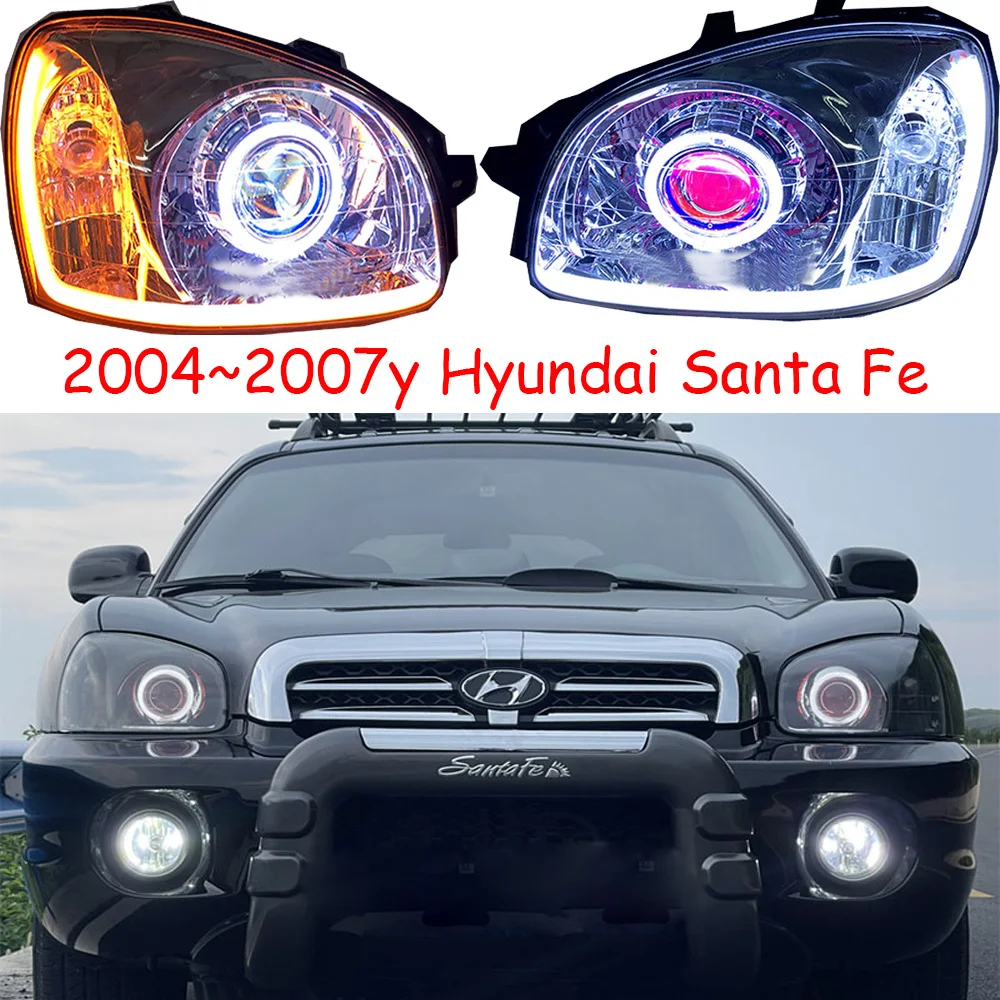 

car bumper Tucson headlamp For Hyundai santa fe headlight 2004~2007y accessories head lamp for Hyundai santa fe fog lamp