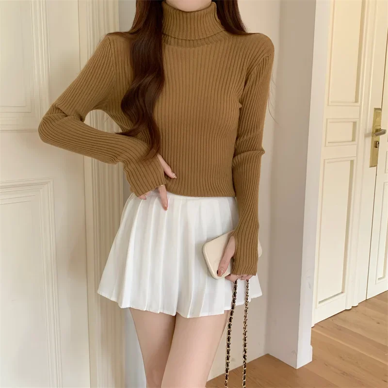 

Winter Turtleneck Sweater Casual Pullover Fashion Lady Clothes Autumn Warm Tops Korean Knitted Thick Bottom Sweater Jumper 29559