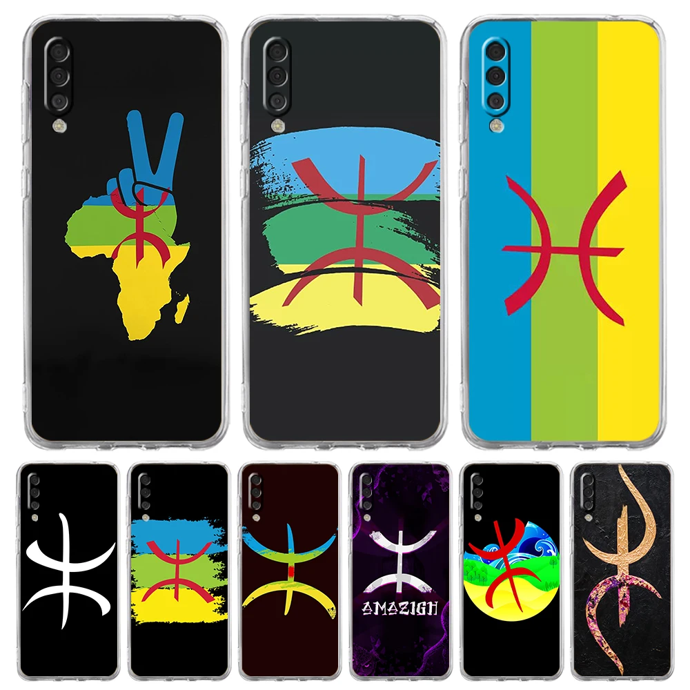 Amazigh Berber Flag Luxury Transparent Phone Case for Samsung Galaxy A12 A02 A03S A50 A70 A40 A10 A20 A30 Cover Silicone Shell