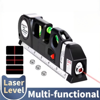 Vertical Horizontal Laser Level Tape Adjustable Multi-function Standard Steel Ruler Cross Lines Measuring Instrument