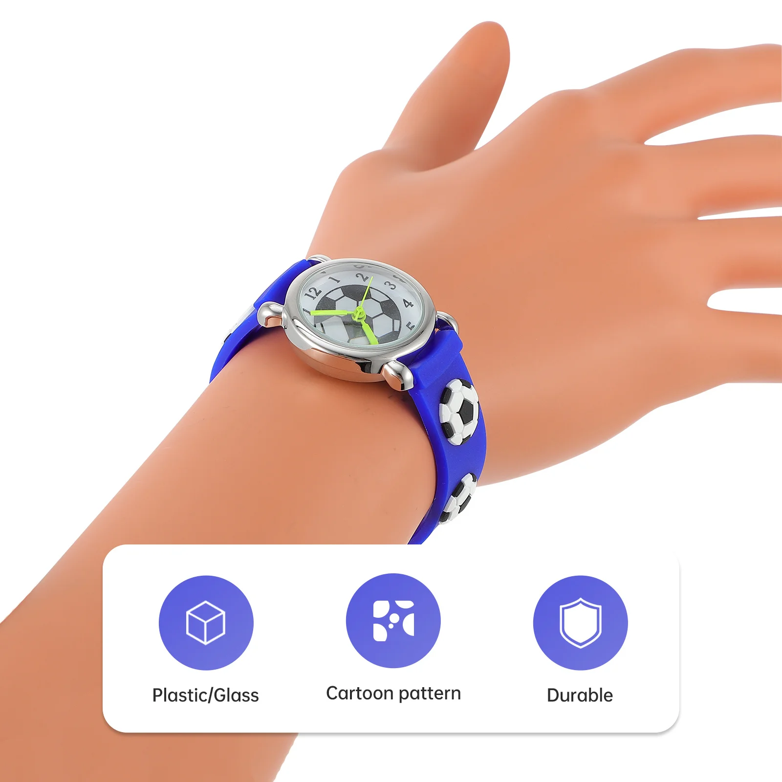 1 قطعة ساعة معصم كارتون كرة القدم نمط لينة حزام قابل للتعديل ساعة للطلاب هدية الوقت أداة التعلم #2