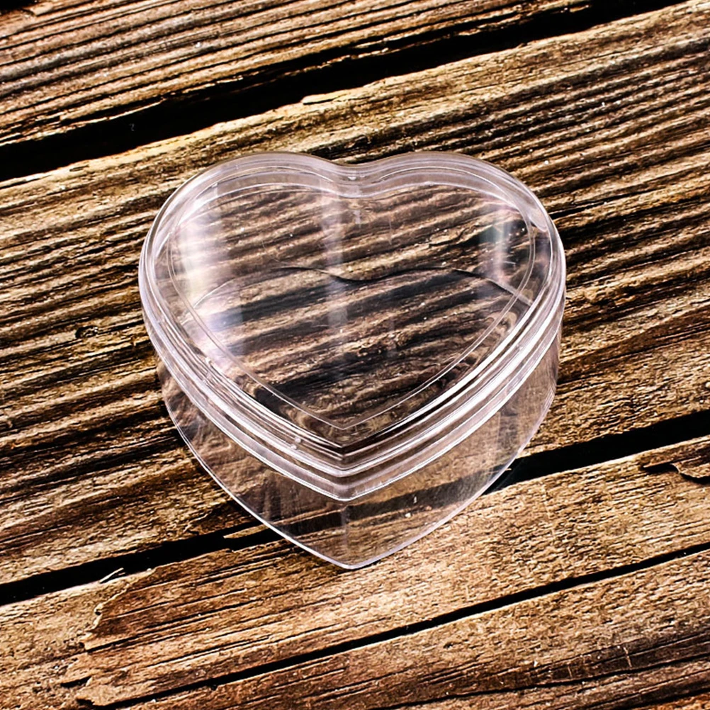 

6pcs Heart Shaped Packaging Clear Treat Containers for Candies Jewelry Wedding Party Shower Transparent Gift Boxes Bulk