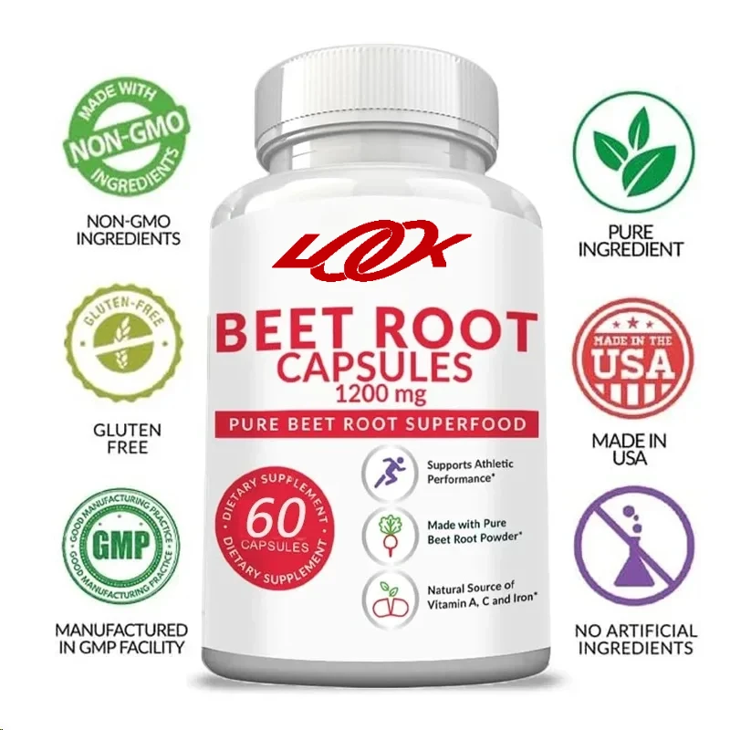 

Beetroot 60 капсул - 1200 миллиграмм на порцию - поддержка кровяного давления, упражнения, пищеварения, иммунной системы