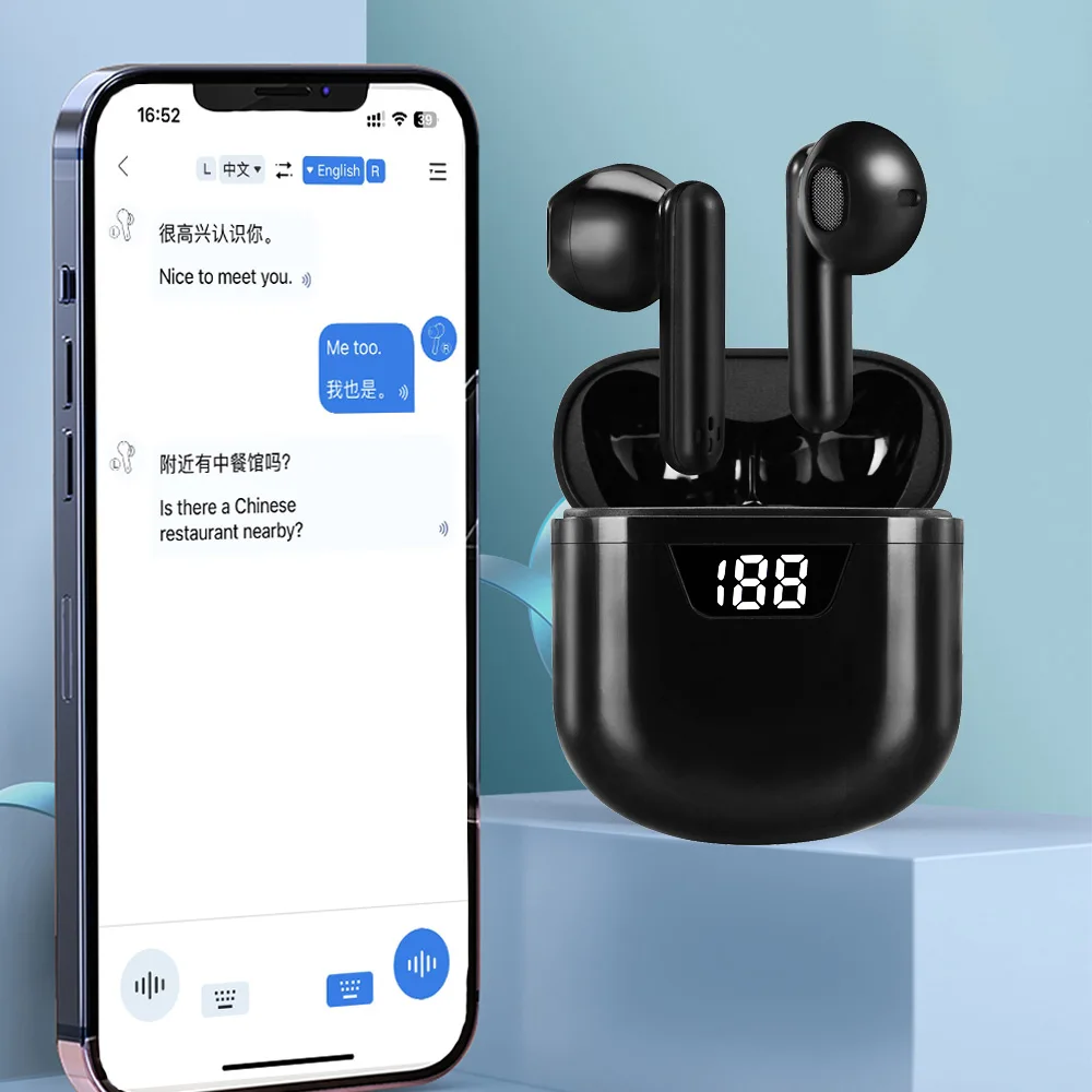 

Translation Earphones 144 Languages Instant Translate Smart Voice Translator Wireless Headset APP Bluetooth Translator Earphone