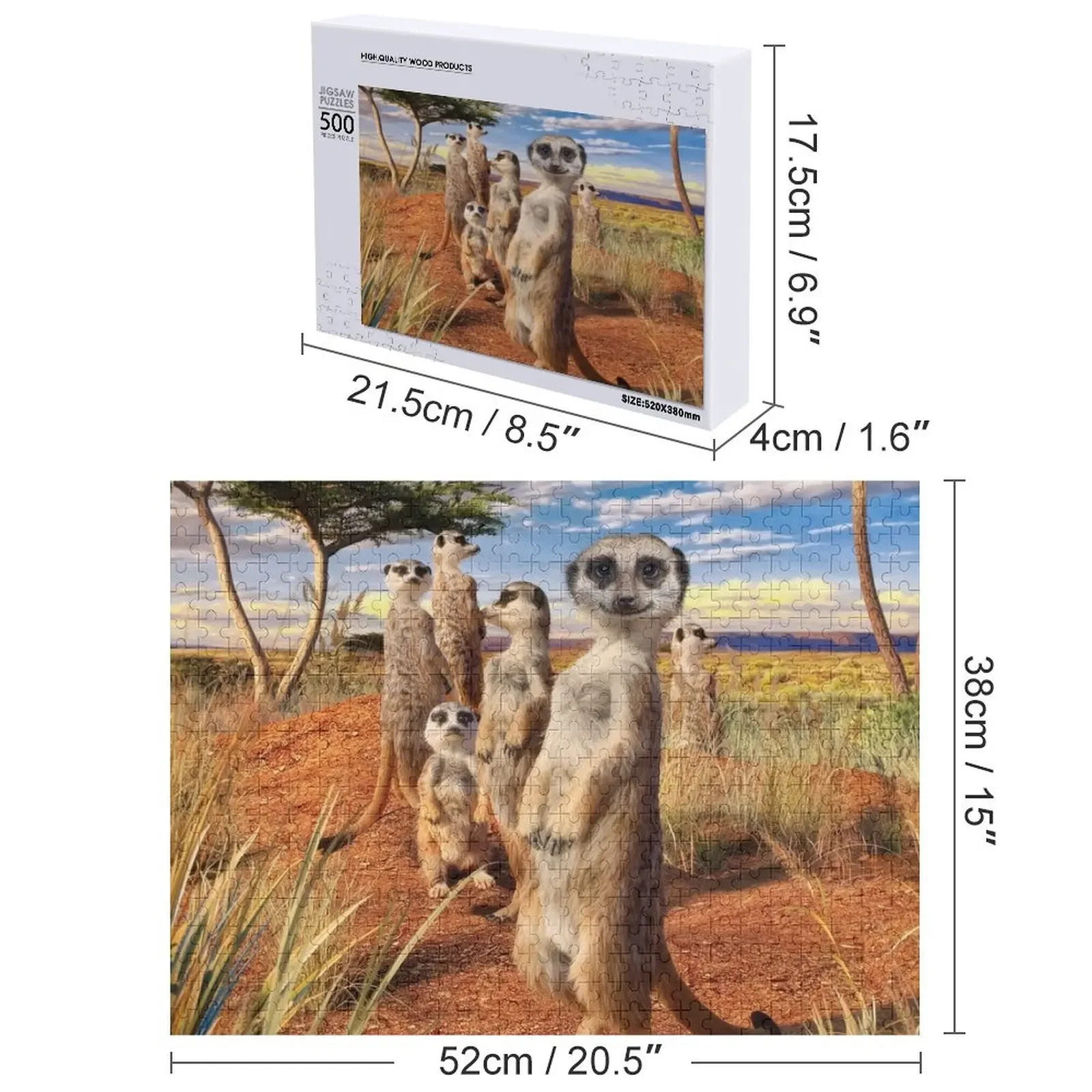 Meerkats Jigsaw Puzzle, Brinquedo personalizado do bebê, Presente De Madeira Personalizado