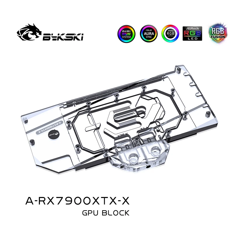 

Водяной блок Bykski A-RX7900XTX-X для PowerColor AMD Radeon RX 7900 XTX Hellhound/ Reference Edition, карта графического процессора/радиатор-кулер