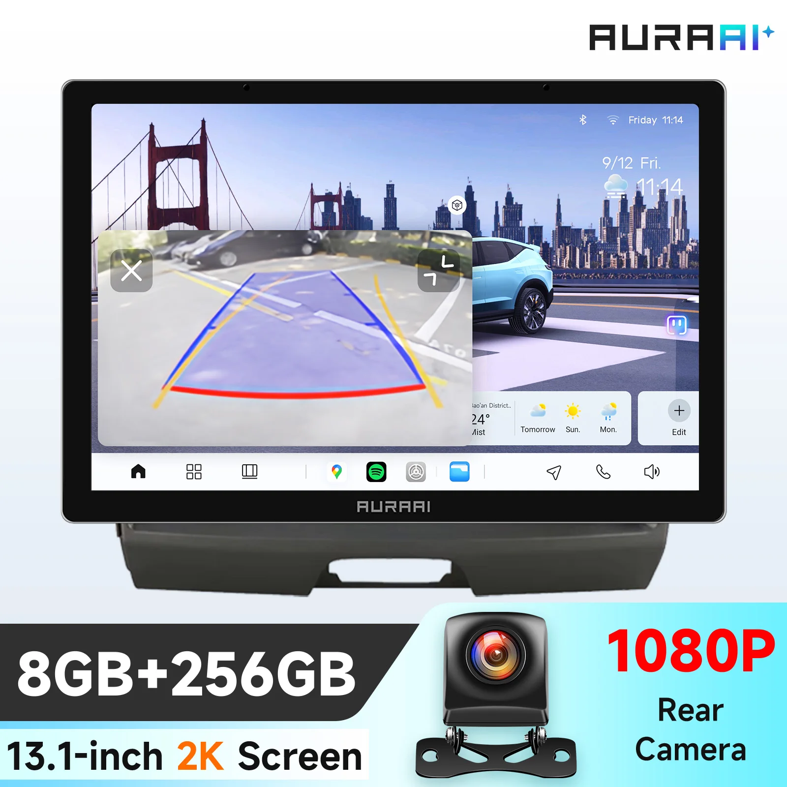 AURA AI 7870 2K Scherm 4G Carplay Android autoradio GPS voor KIA Sportage 3 2010-2016 Speler ADAS Camera Autoradio WIFI Stereo Video