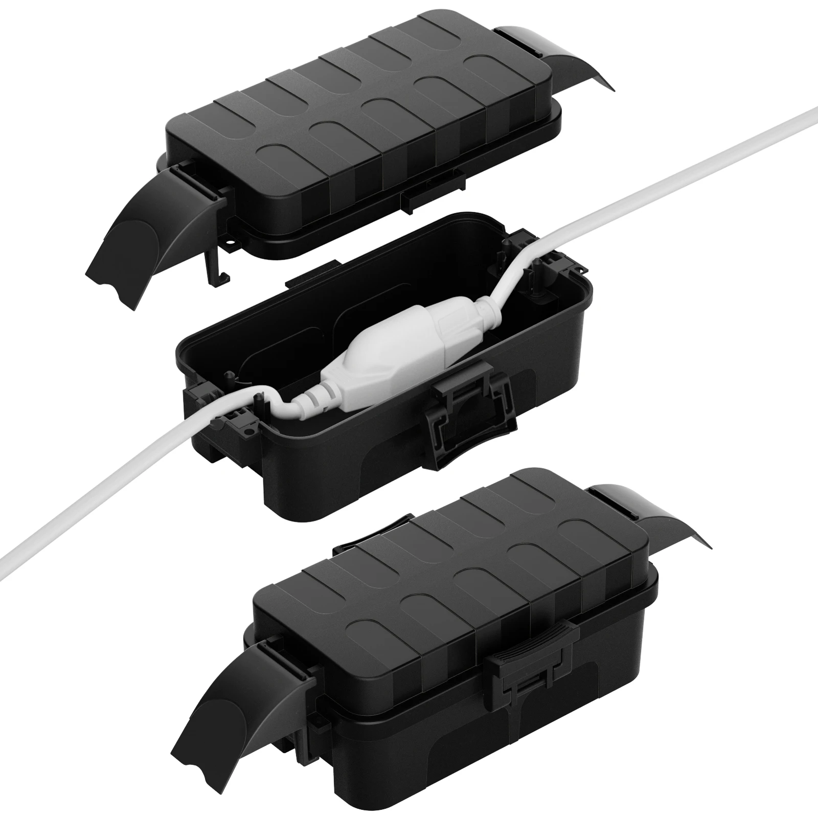 

Flemoon 2 шт. съемные защитные чехлы, маленькие уличные электрические коробки, водонепроницаемые для удлинителя/вилки, защищенная от атмосферных воздействий соединительная коробка