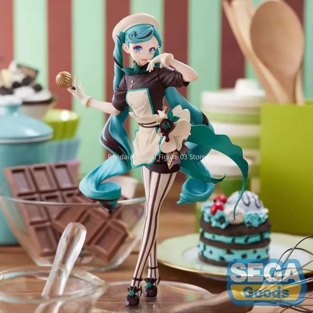 Original SEGA Vocaloid อะนิเมะตัวเลข Hatsune Miku Dark ช็อกโกแลต Pastry Chef สะสมตุ๊กตาของเล่นของขวัญเด็กหญิง