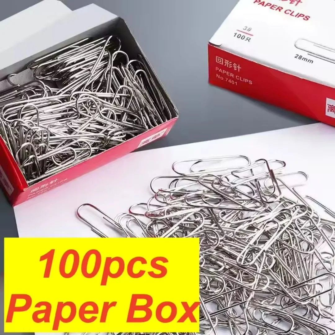 28mm Paperclips Smooth Surface Silver Paper Clips Rustproof Paper Clips Coated Stainless Steel Paper Clips For Document Photo