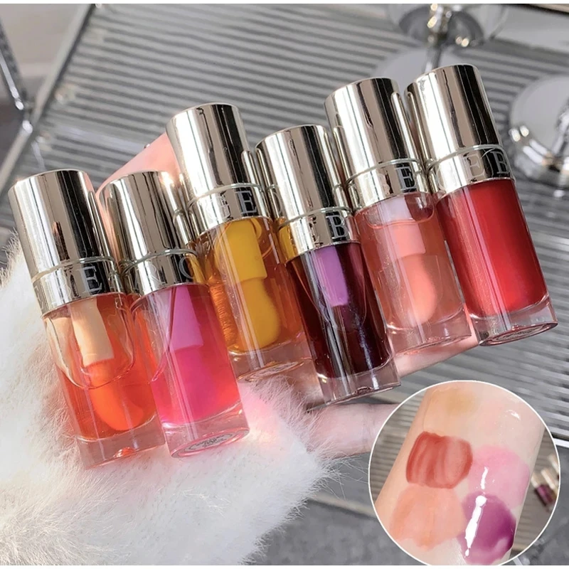 Violet Jelly Lip Gloss Transparent Lip Plumper Long-lasting Moisturizing Crystal Lip Oil Waterproof Lip Care Lip Makeup Cosmetic