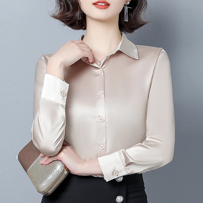 

Office Lady Long Sleeve Turn Down Collar Women Shirt White Black Chiffon Shirt Blouse Women Tops Blusas Para Mujer Blusa H402