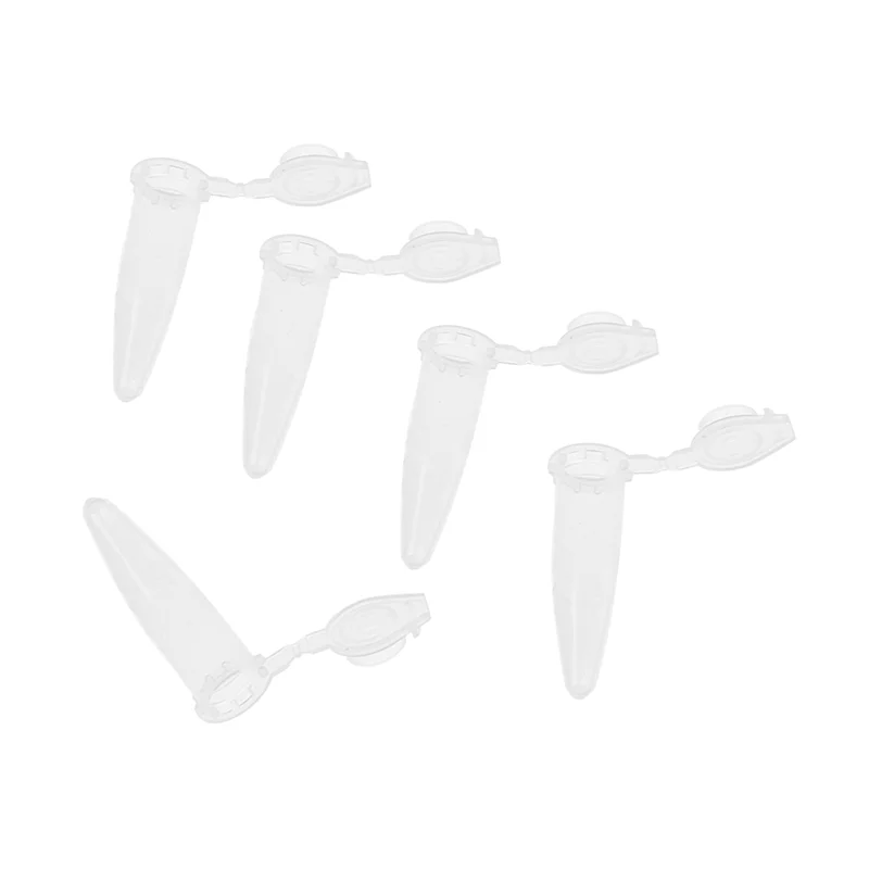 6000 قطعة أنبوب طرد مركزي بلاستيكي مطبوع بعلامة بيضاء شفافة للمختبر 0.5 مل