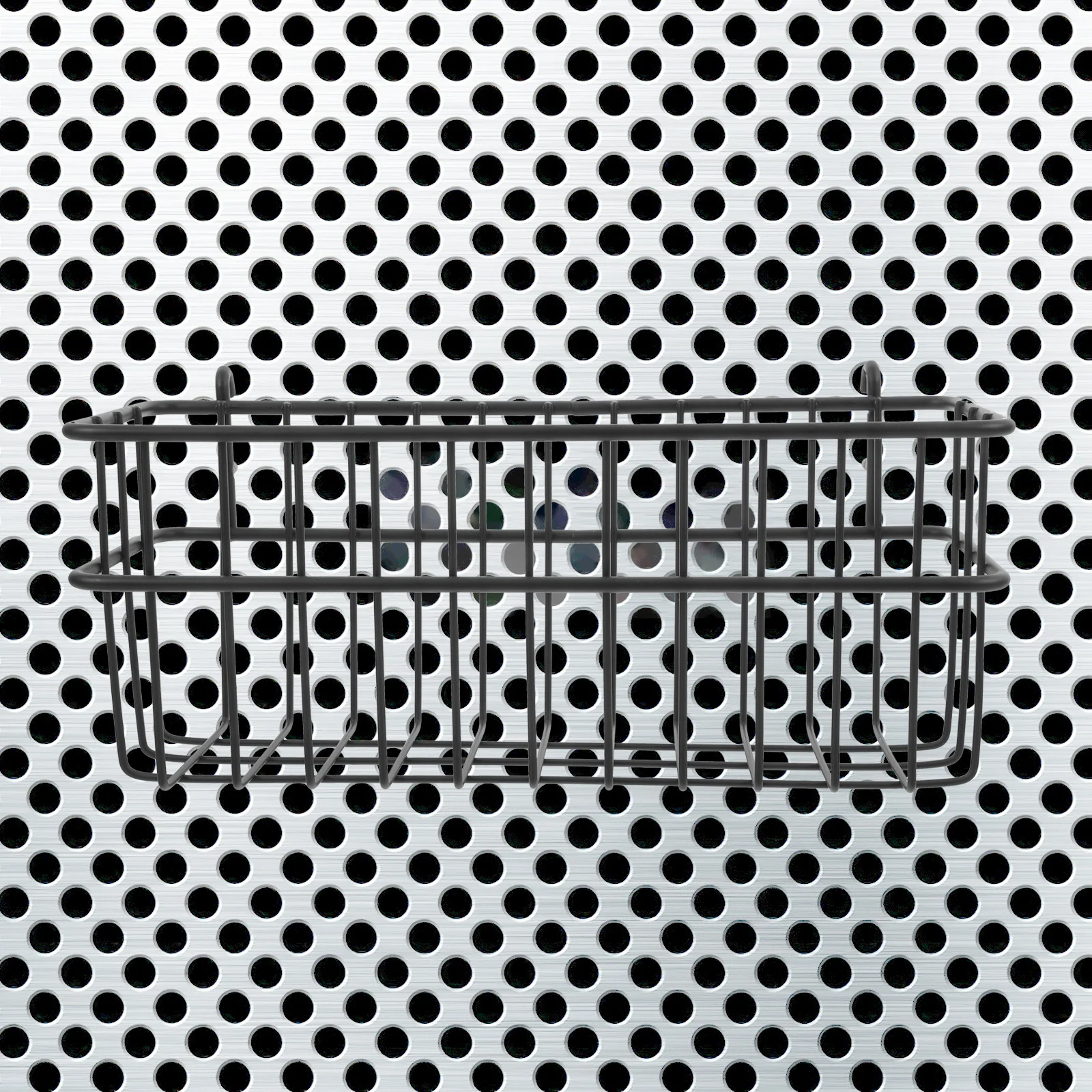 Support de rangement pour panneaux perforés, panier métallique suspendu, bacs à chevilles et paniers, accessoires