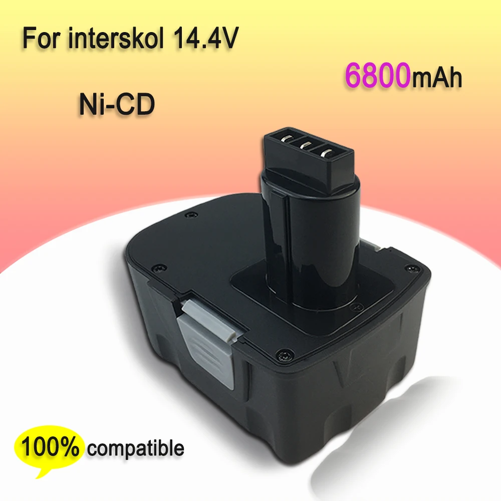 14.4V 6800mAh Ni-CD Rechargeable Battery For Interskol Electric Tools Replacement