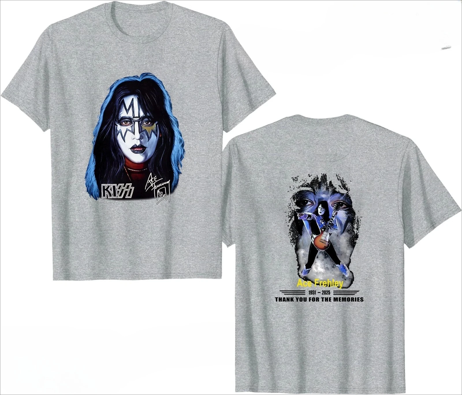 جديد Ace Frehley الأسطوري 1951-2025 تحية تذكارية التي شيرت متعدد الألوان الراقية الفاخرة لكل من الرجال والنساء أفضل Y2k الصيف #4