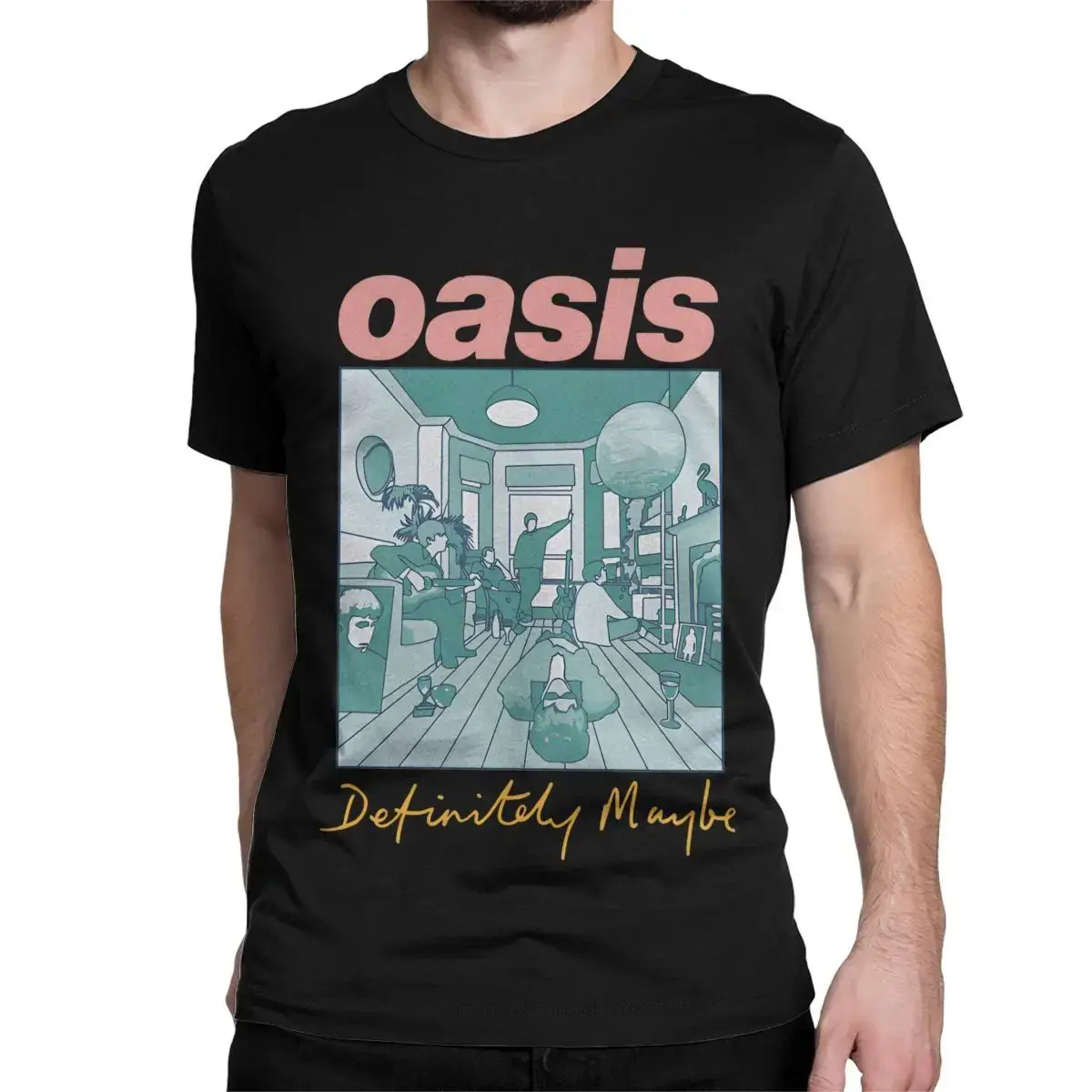 Men Women's T-Shirts Definitely Maybe Artwork Band Funny Cotton Tees Short Sleeve O-Oasis T Shirts Crewneck Clothes Gift Idea