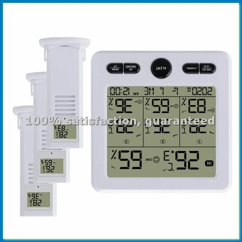 

Weather Station Indoor/Outdoor Wireless Sensors Digital Thermometer Hygrometer LED LCD Display Thermometer(White)-VVNB