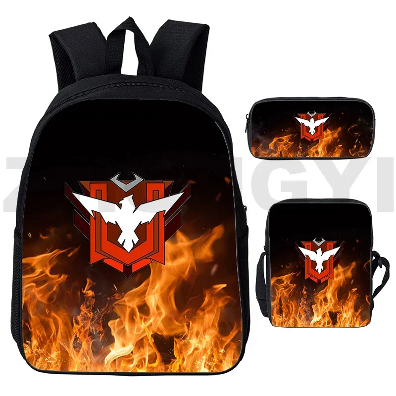 3 In 1 Free Fire Garena 3D Backpacks Teenager Laptop Business Travel Waterproof Shoulder Bag Boys Girls Kawaii Anime School Bags